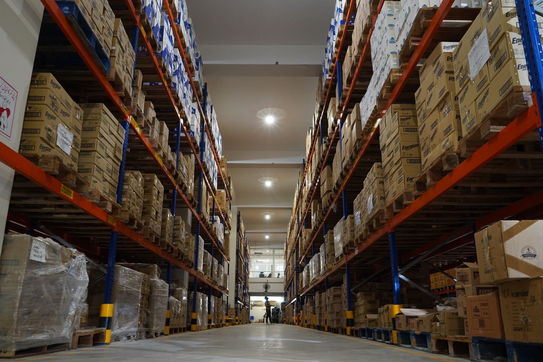 Racking and stored stock inside KCIP
