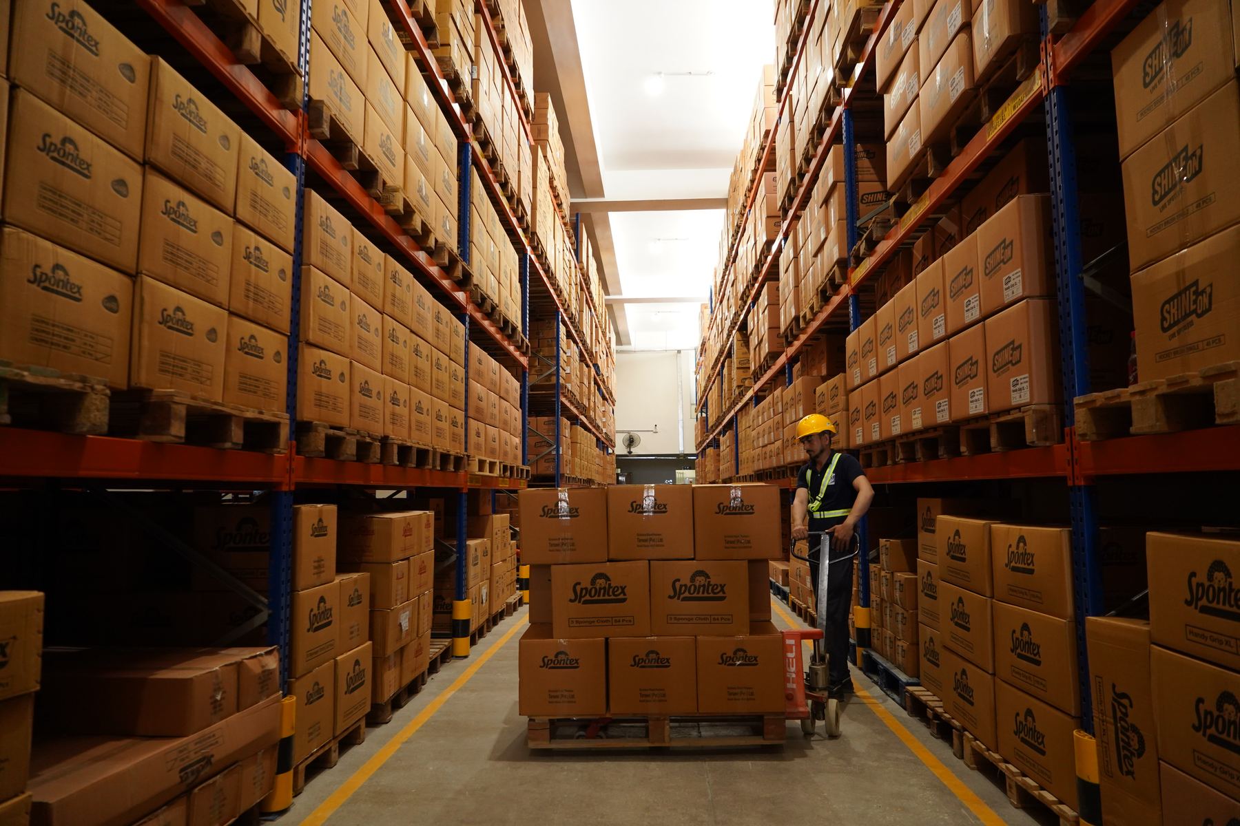 Racked stock at Tarseel's KCIP warehouse