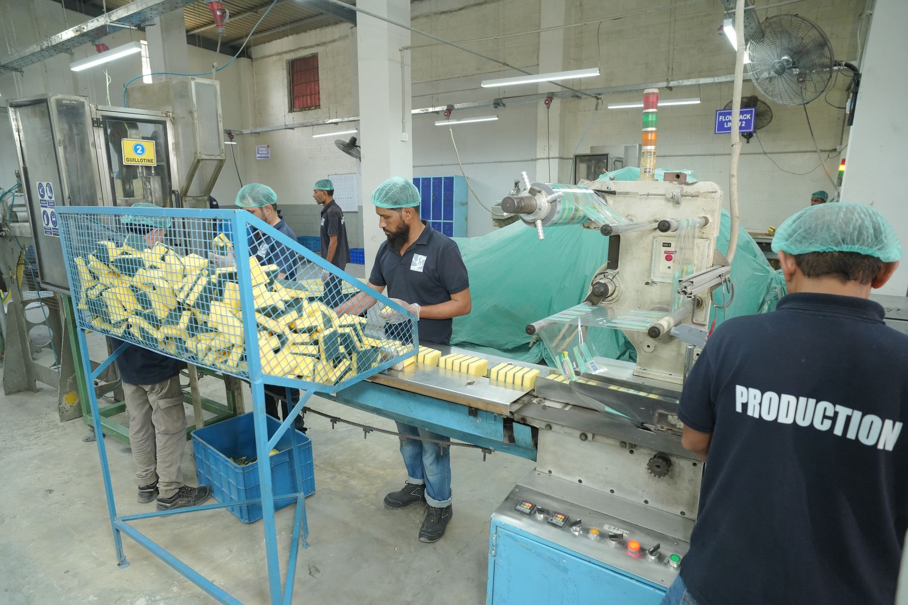 Shine On sponges in production at KIA